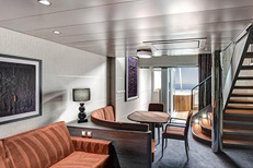MSC's stunning Duplex Suites boast a balcony with a whirlpool tub